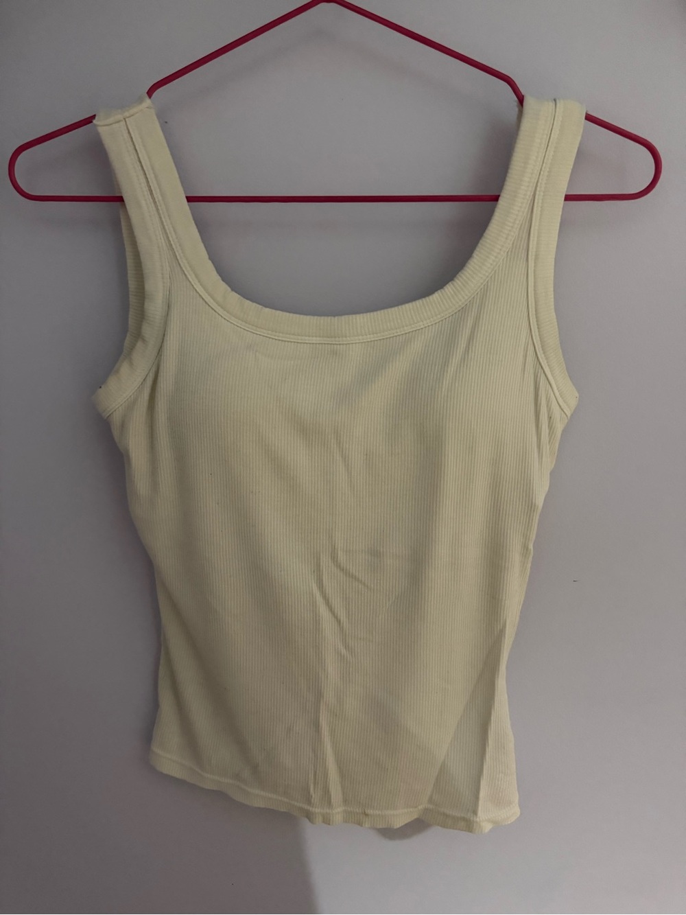 Classic Scoop Neck Ribbed Tank Top - White